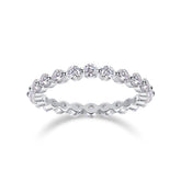 S925 Silver Moissanite Ring with Sparkling Single Row Stones Modern Elegant Fine Jewelry