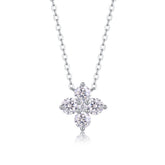 S925 Sterling Silver Four-Leaf Clover Moissanite Pendant Necklace
