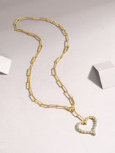 1Heart Wish Sterling Silver Necklace with Gold-Plated Moissanite Heart Pendant