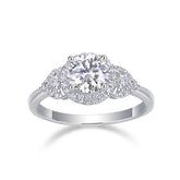 Luxury Moissanite Silver Wedding Ring 1 Carat Large Diamond Style