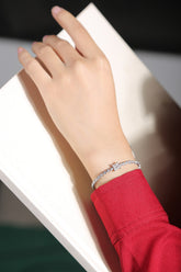 S925 Silver Moissanite Square Diamond Tennis Bracelet Elegant Modern Jewelry