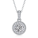 1 Carat Moissanite Pendant Necklace in S925 Sterling Silver with Platinum Plating