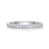S925 Silver Moissanite Row Ring Elegant Thin Band