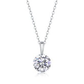 2-Carat Moissanite Pendant Necklace in S925 Sterling Silver with Platinum Plating