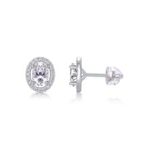 1Phantom Night Sterling Silver Moissanite Stud Earrings Elegant Oval Design