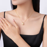 Dreamy Water Drop Moissanite Necklace Pendant in S925 Sterling Silver with Gold Plating