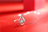 1-Carat Moissanite S925 Sterling Silver Necklace Pendant Set with Platinum Plating Modern Elegant Design