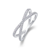 S925 Silver Double Band Moissanite Ring Elegant Luxury Fashion Jewelry