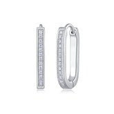S925 Sterling Silver Moissanite Stud Earrings Elegant Platinum-Plated Hoop Design