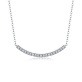 1Joy S925 Sterling Silver Moissanite Pendant Necklace Elegant Curved Bar Design