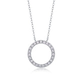 S925 Sterling Silver Moissanite Circle Pendant Necklace 40cm Modern Elegant Fine Jewelry