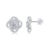 1Hope Beam S925 Sterling Silver Moissanite Stud Earrings Elegant Fashion Jewelry