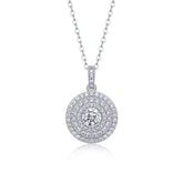 1White Dune Moissanite Pendant Necklace in S925 Sterling Silver with Platinum Plating