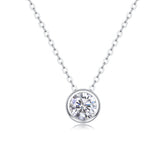 1Purity 1-Carat Moissanite Pendant Necklace in S925 Sterling Silver - Modern & Elegant Fine Jewelry