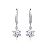 1 Carat Moissanite Dangle Earrings in S925 Silver Elegant Drop Jewelry