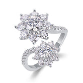 1Petal Morning Dew 1-Carat Moissanite S925 Sterling Silver Floral Ring