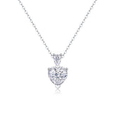 Heart-Shaped Moissanite Pendant Necklace in S925 Sterling Silver