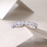 S925 Silver Moissanite Row Band Ring Elegant Modern Fine Jewelry