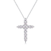 1Faith Luxury Moissanite Cross Pendant Necklace in S925 Silver - Modern Elegant Fine Jewelry