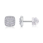S925 Sterling Silver Moissanite Square Stud Earrings Luxury Design