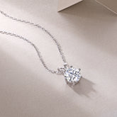 2-Carat Moissanite Pendant Necklace in S925 Sterling Silver Classic Solitaire Design
