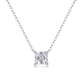 Square Moissanite Pendant Necklace in S925 Sterling Silver Modern & Elegant Fine Jewelry