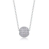 1Meet At This Moment Moissanite Pendant Necklace in S925 Sterling Silver with Platinum Plating