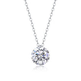 2-Carat Moissanite Pendant Necklace in S925 Sterling Silver with Platinum Plating - Modern & Elegant
