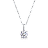1-Carat Moissanite Pendant Necklace in S925 Sterling Silver Elegant Modern Fine Jewelry