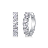 S925 Sterling Silver Moissanite Hoop Earrings Set Elegant Platinum-Plated Design