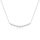 S925 Sterling Silver Moon and Stars Moissanite Pendant Necklace 40cm Modern Elegant Fine Jewelry