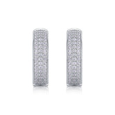 S925 Sterling Silver Moissanite Stud Earrings with Platinum-Plated Accents