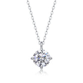 2-Carat Moissanite Pendant Necklace in S925 Sterling Silver with Platinum Plating