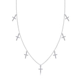1Holy Light Cross Necklace Set with Moissanite in S925 Sterling Silver