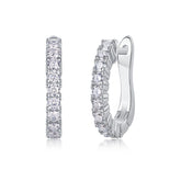 Luxury Moissanite Stud Earrings in S925 Silver Hoop Design