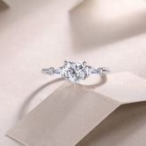 Heart-Shaped Moissanite Silver Ring S925 Luxury Fine Jewelry