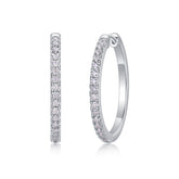 S925 Sterling Silver Moissanite Hoop Earrings with Platinum Plating