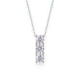 Moissanite Pendant Necklace in S925 Sterling Silver with Platinum Plating Modern Elegant Design
