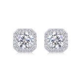 1 Carat Moissanite Stud Earrings in S925 Silver Modern & Elegant Design