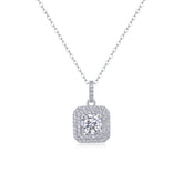 1-Carat Moissanite Pendant Necklace in S925 Sterling Silver with Platinum Plating