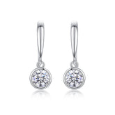 S925 Sterling Silver Moissanite Earrings Set with Platinum-Plated Accents