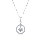 1Love 1-Carat Moissanite Pendant Necklace in S925 Sterling Silver with Platinum Plating - Modern & Elegant