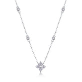 1Sweetheart Halo 2-Carat Moissanite Pendant Necklace Fashion Jewelry Elegant Floral Design