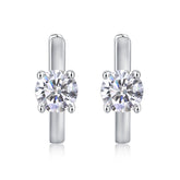 S925 Silver Moissanite Stud Earrings 0.5 Carat Modern Elegant Design