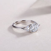 Large Pillow-Cut Moissanite Silver Wedding Ring S925
