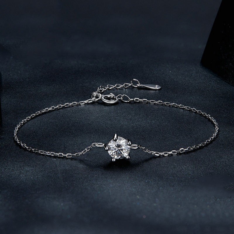 Sterling Silver Moissanite Bracelet for Women