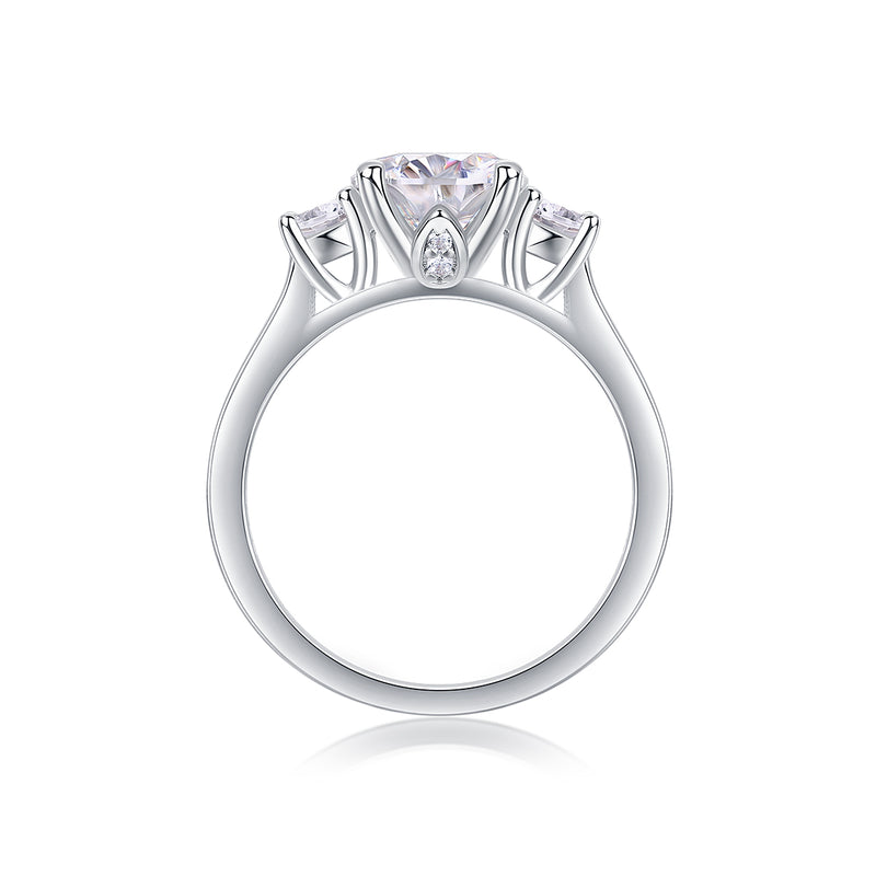 1 Carat Moissanite Silver Ring Luxury Fashion Statement - 4
