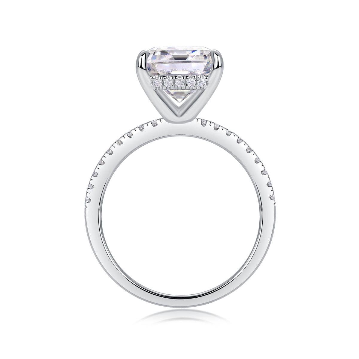 Iridescence City Sterling Silver Moissanite Ring with Octagonal Stone