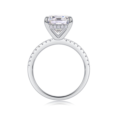Iridescence City Sterling Silver Moissanite Ring with Octagonal Stone