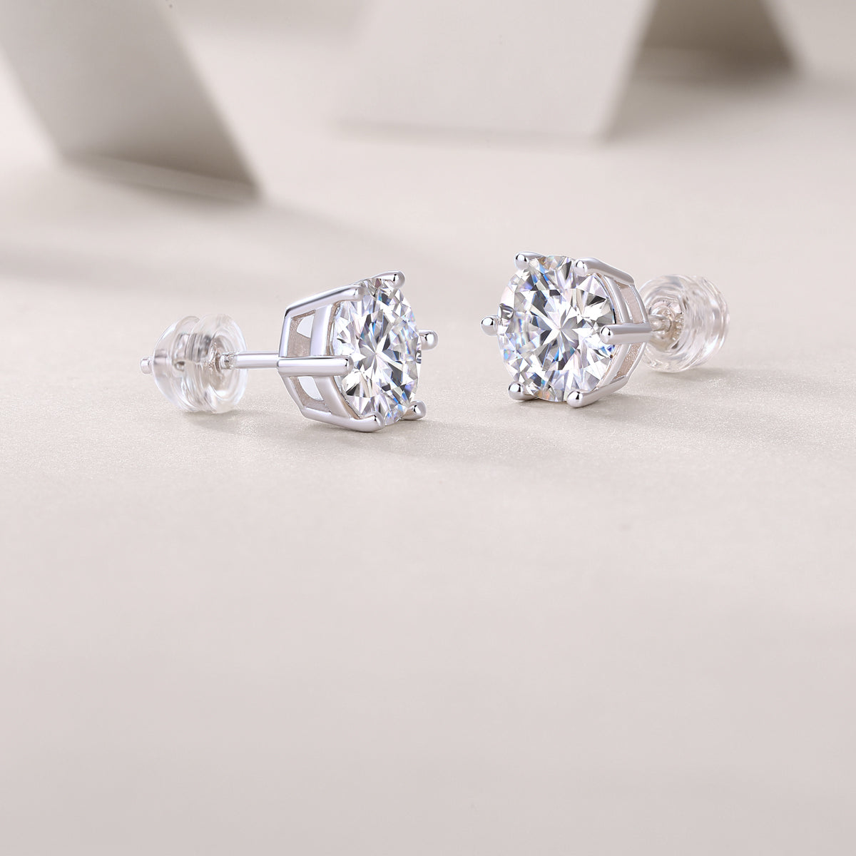 S925 Silver Moissanite Stud Earrings Luxury Fashion Jewelry